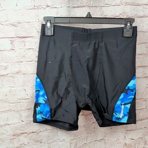 Black and Blue Camo Athletic Swim Trunks Boys XL Nwt